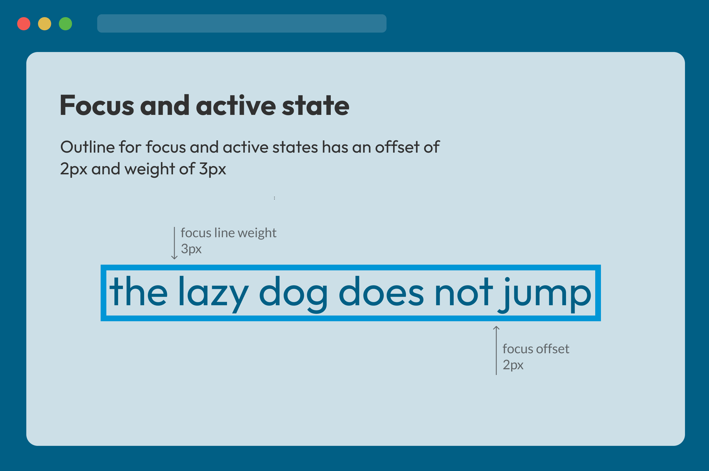 design guidelines for a link in the focus and active state